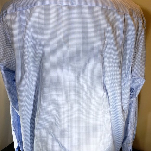 ETON of Sweden, NWOT 17.5 Light Blue and White Mini Check, Classic Fit - Picture 8 of 13